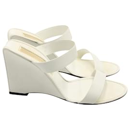 Michael Kors-Michael Kors Slip-On Wedge Mules in White Leather-White