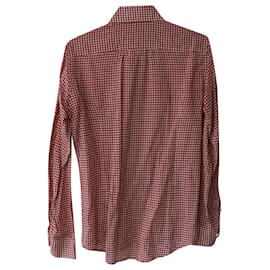 Bottega Veneta-Bottega Veneta Checked Shirt in Red Cotton-Red