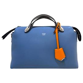 Fendi-Sacoche en cuir bleu Fendi By The Way-Bleu,Multicolore