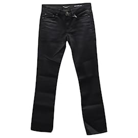 Saint Laurent-Saint Laurent Bootcut Skinny Jeans in Black Cotton-Black