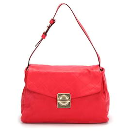 Marc Jacobs-Circle in Square Leather Shoulder Bag-Red