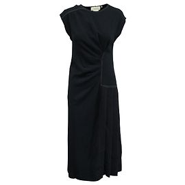 Sportmax Plissee-Midikleid aus marineblauer Viskose Blau Marineblau