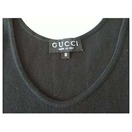Gucci-GUCCI BLACK COTTON TOP-Black