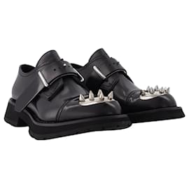 Alexander Mcqueen-Loafers With Studs in Black Leather-Black