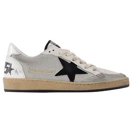 Golden Goose Deluxe Brand Tênis Ball Star em tecido branco Cinza