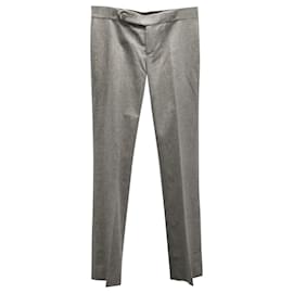 Ralph Lauren-Ralph Lauren Melange Straight Leg Pants in Grey Wool-Grey