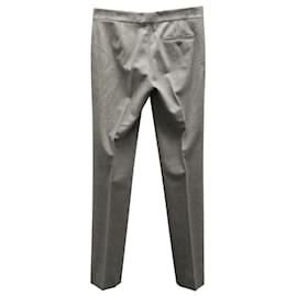 Ralph Lauren-Ralph Lauren Melange Straight Leg Pants in Grey Wool-Grey