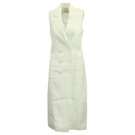 Autre Marque-Racil Marrakech Double Breasted Vest in White Linen-White
