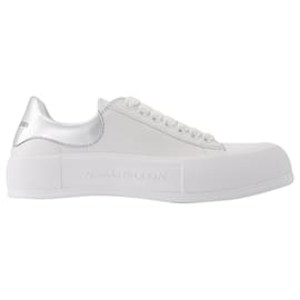 Alexander Mcqueen-Deck Sneaker in White Leather-White