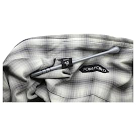 Tom Ford-Tom Ford Checked Shirt in White Cotton-Other