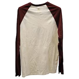 Lanvin-Lanvin Long Sleeve Raglan T-shirt in Garnet Red and Cream Cotton-Multiple colors