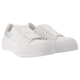 Alexander Mcqueen-Deck Sneaker in White Leather-White