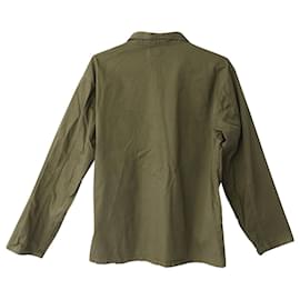 Ralph Lauren-Ralph Lauren RRL Curtis Herringbone Twill Military Shirt Jacket in Olive Green Cotton-Green,Olive green
