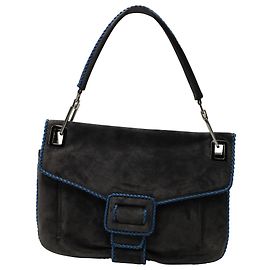 Bolsa de ombro Roger Vivier Metro em camurça cinza Cinza