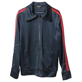 Burberry-Burberry High Shine Technical Track Jacket in Navy Blue Viscose-Blue,Navy blue