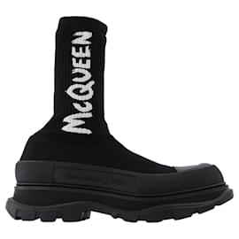 Alexander Mcqueen-Tread Slick Sock Boots in Black-Black