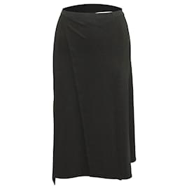 Helmut Lang-Helmut Lang Staggered Seam Skirt in Black Viscose-Black