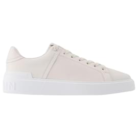 Balmain-B Court-Calfskin in White Leather-White