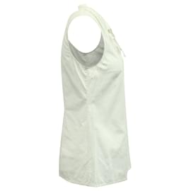 Anna Sui-Top Camicia Senza Maniche Anna Sui Bee in Cotone Bianco-Bianco