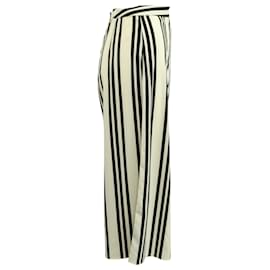 Alice + Olivia-Alice + Olivia Striped Wide Leg Pants in White Polyester-Other