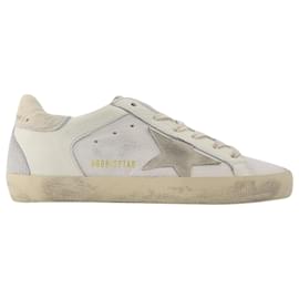 Golden Goose Deluxe Brand-Baskets Super Star en Cuir Blanc-Blanc