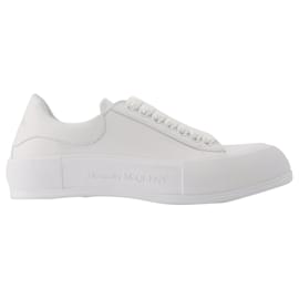 Alexander Mcqueen-Deck Plimsoll Sneakers - Alexander Mcqueen - White - Leather-White