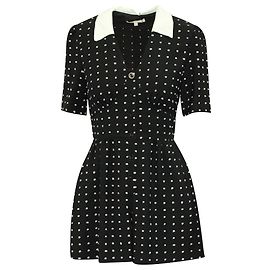 Maje Irandi Combishort à Pois en Polyester Noir Noir