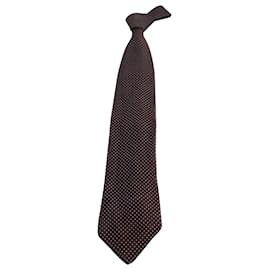 Ermenegildo Zegna-Ermenegildo Zegna Dotted Tie in Brown Silk-Other