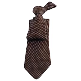 Ermenegildo Zegna-Ermenegildo Zegna Dotted Tie in Brown Silk-Other