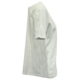 Msgm-T-shirt à logo minimaliste MSGM en coton blanc-Blanc