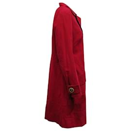 Kenzo-Kenzo Trench Coat em algodão vermelho-Vermelho