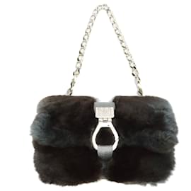 Chanel-Chanel Limited Edition Rabbit Fur Flap Bag-Grey