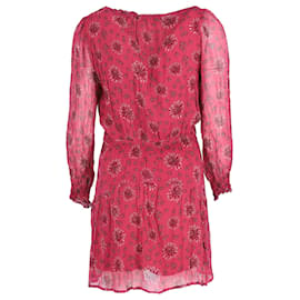 Ba&Sh-Ba&sh Bedrucktes Kleid mit durchsichtigen Ärmeln aus roter Viskose-Rot