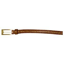 Escada-Escada Snakeskin Embossed Belt in Brown Leather-Brown,Red