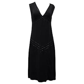 Michael Kors-Michael Kors Drop Waist Dress in Black Silk-Black