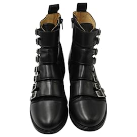 Maje-Ankle Boots Maje com várias tiras com detalhes de fivela em couro preto-Preto