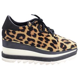 Stella Mc Cartney Stella McCartney Elyse Leopard Print Platform Sneakers in Multicolor Velvet Multiple colors