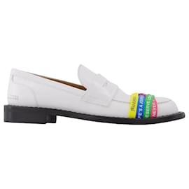 JW Anderson-Elastic Loafer in White Leather-White