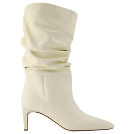 Paris Texas Slouchy Boot in Pelle Beige Beige