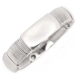 Hermès-HERMES RING SIZE 61 in white gold 18K 7.4GR + BOX WHITE GOLD RING-Silvery