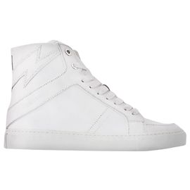 Zadig & Voltaire ZV1747 High Flash Smooth Calfs en cuir blanc Blanc