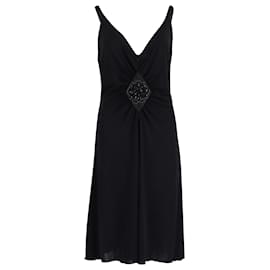 Moschino-Vestido de festa Moschino embelezado em acetato preto-Preto