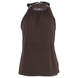 Michael Kors Neckholder-Top aus braunem Polyester Braun