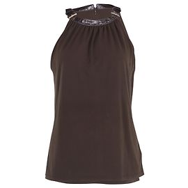 Michael Kors Top Halterneck en Polyester Marron Marron