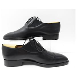 Corthay-CORTHAY EASY RICHELIEU SHOES 8.5 42.5 BLACK LEATHER TAPPING SHOES-Black