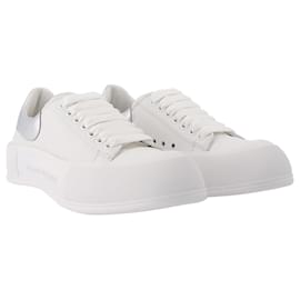 Alexander Mcqueen-Deck Sneaker in White Leather-White