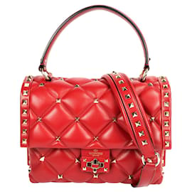 Valentino-Valentino CandyStud Cuir matelassé rouge-Rouge