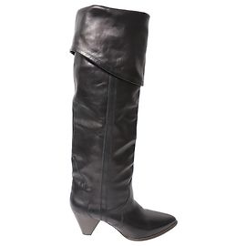 Isabel Marant Remko Botas acima do joelho em couro de bezerro preto Preto