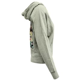 Zadig & Voltaire-Zadig & Voltaire Clipper 'Band of Sisters' Hoodie Jacket in Gray Cotton Jersey-Grey