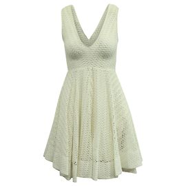 Robe Sandro Bliss en Dentelle à Œillets en Polyester Blanc Blanc